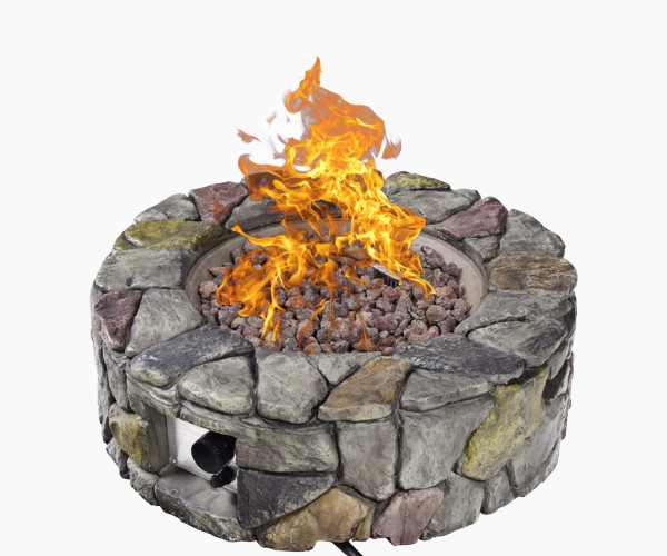 Giantex Natural Stone Rocks Gas Fire Pit