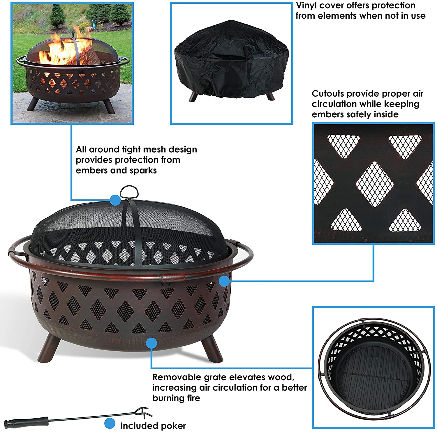 Sunnydaze Large Crossweave Outdoor Fire Pit Review ...