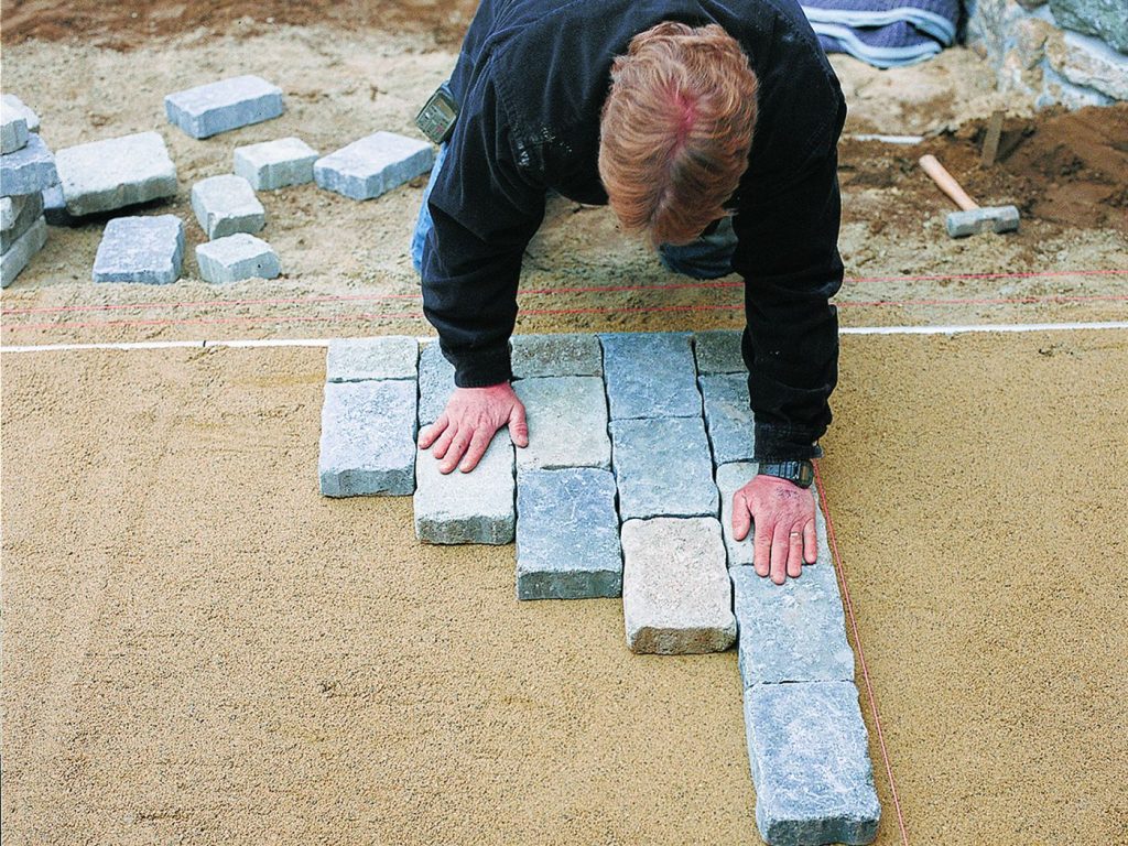 Step 1 – Outline the area you want to add pavers to