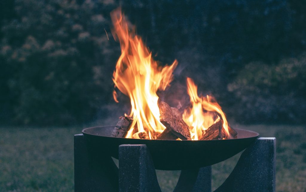 What is an outdoor fire pit made from bricks?